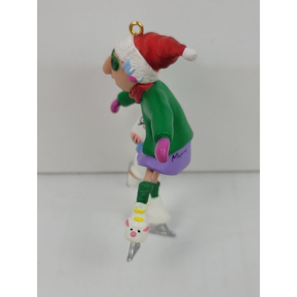 1999 Hallmark Keepsake Christmas Ornament Maxine & Floyd "On Thin Ice" Skating - Picture 5 of 5